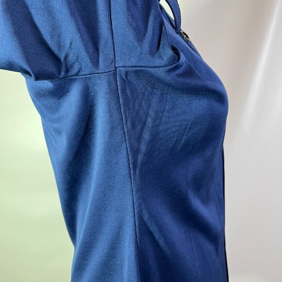 Vintage 1970s Tami Navy Blue Button-Up Shirt Collared Polyester - Picture 7 of 13